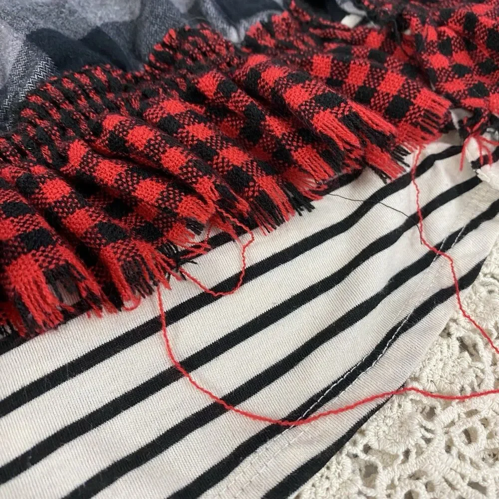 Flannel Shirt Women XL Shacket Flower Grunge Camp Rock Country Festival Upcycled - Picture 13 of 16
